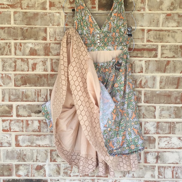 ANTHRO Odd Molly Boho Open-Back Halter Layer Dress - Picture 3 of 8